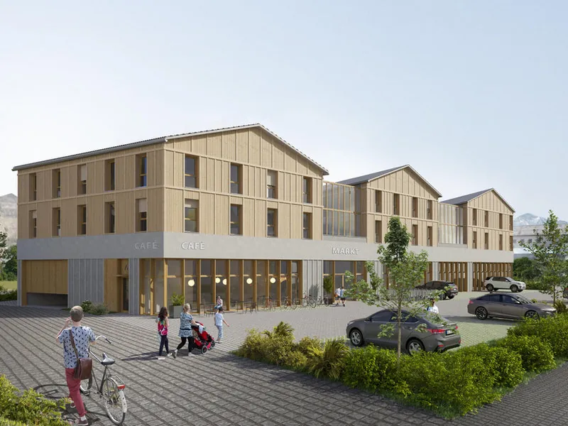 Neubau eines Wohn- und Geschäftshauses in Blaichach